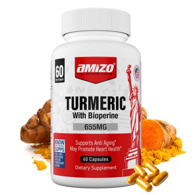 AMIZO Turmeric Curcumin with Black Pepper, 1000mg 60 Capsules