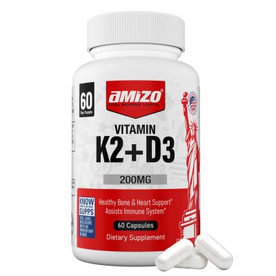 AMIZO Vitamin D3 K2 5000 IU, 60 Veggie Capsules