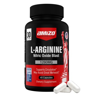 Amizo L-Arginine – Nitric Oxide Formula, 60 Capsules