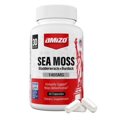 AMIZO Organic Sea Moss 1405mg, 60 Capsules