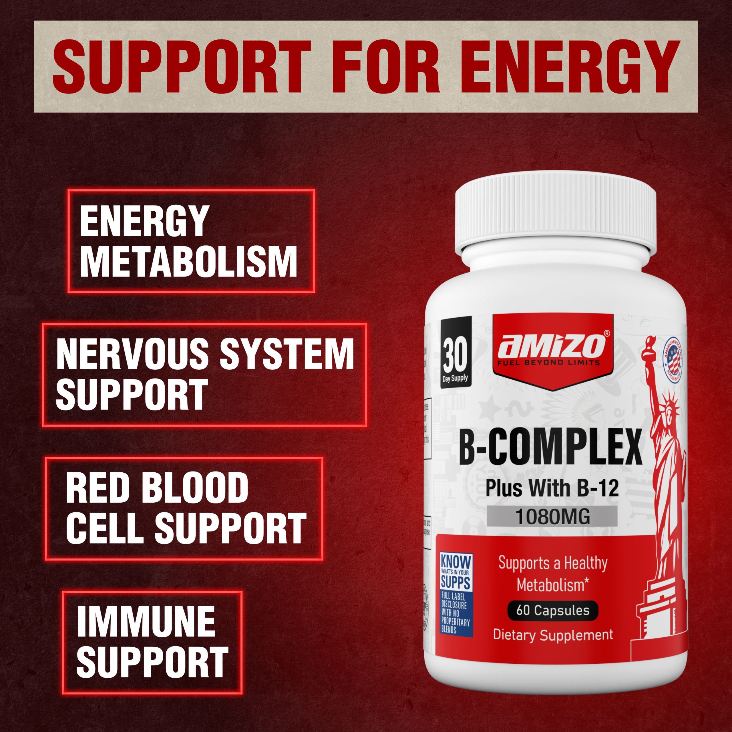 AMIZO Vitamin B Complex. 60 Veggie Capsules - Image 7