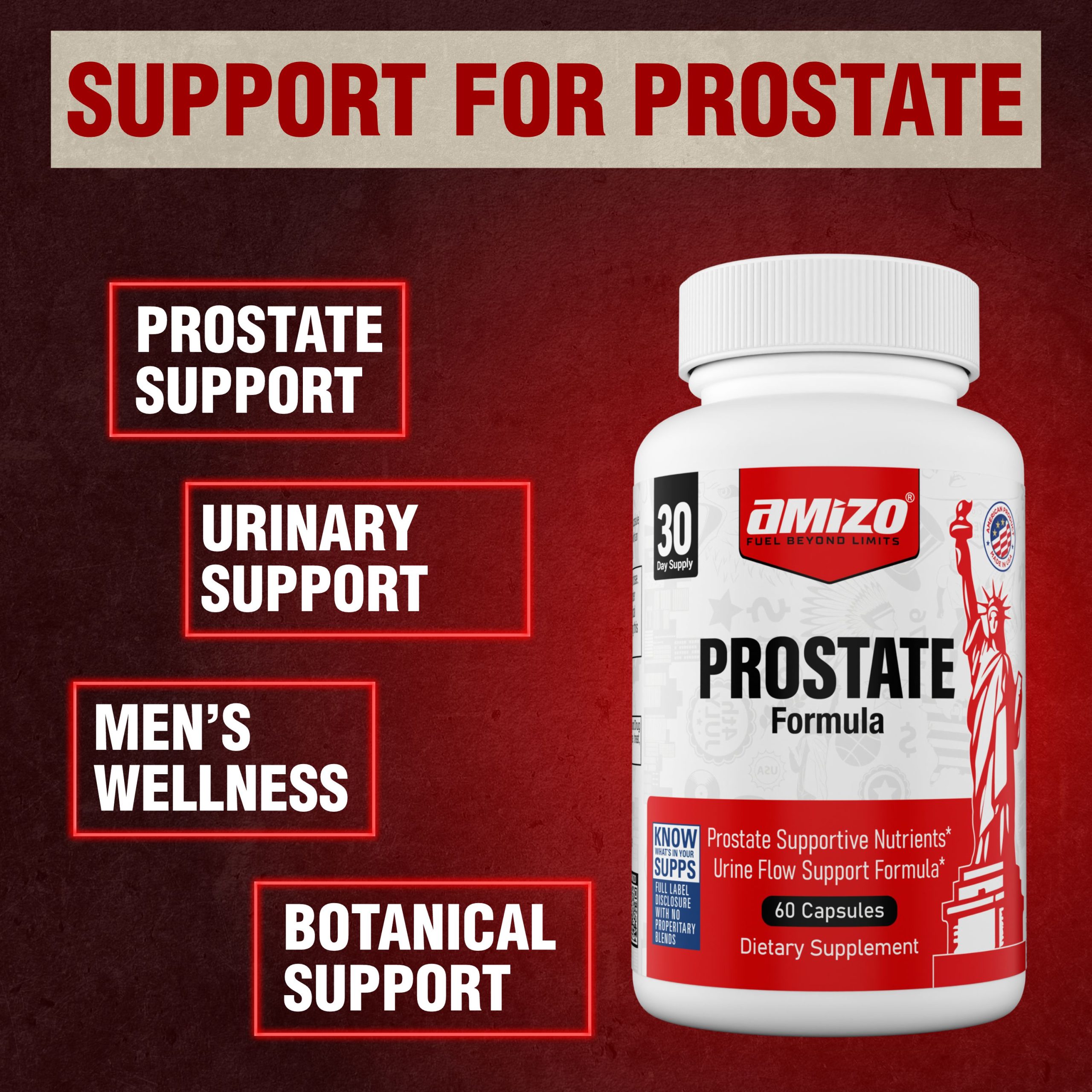 AMIZO Prostate, Saw Palmetto, Pygeum, Nettle Root, Zinc & Plant Sterols, 60 Capsules - Image 6