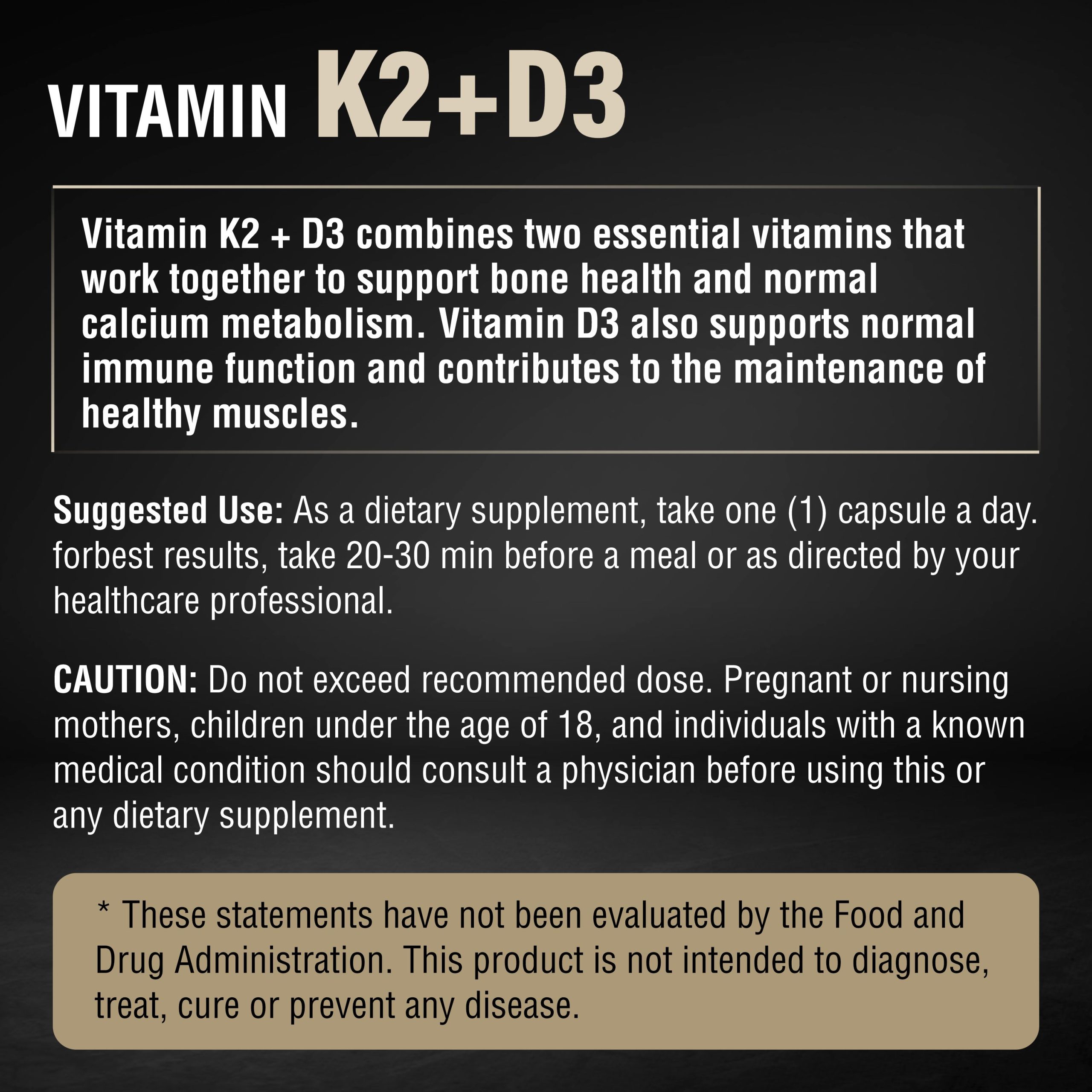 AMIZO Vitamin D3 K2 5000 IU, 60 Veggie Capsules - Image 6
