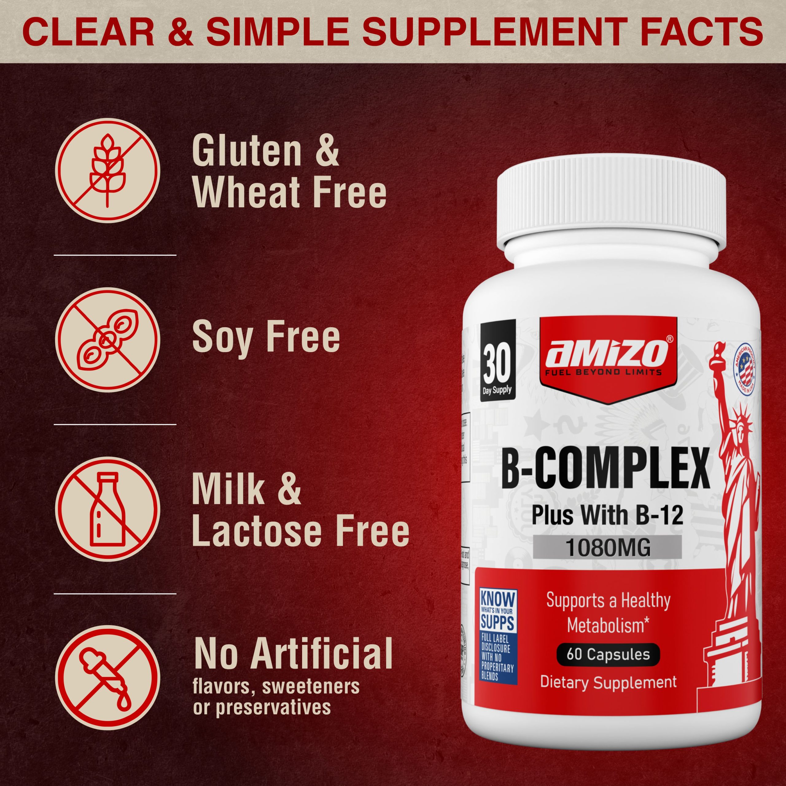 AMIZO Vitamin B Complex. 60 Veggie Capsules - Image 5