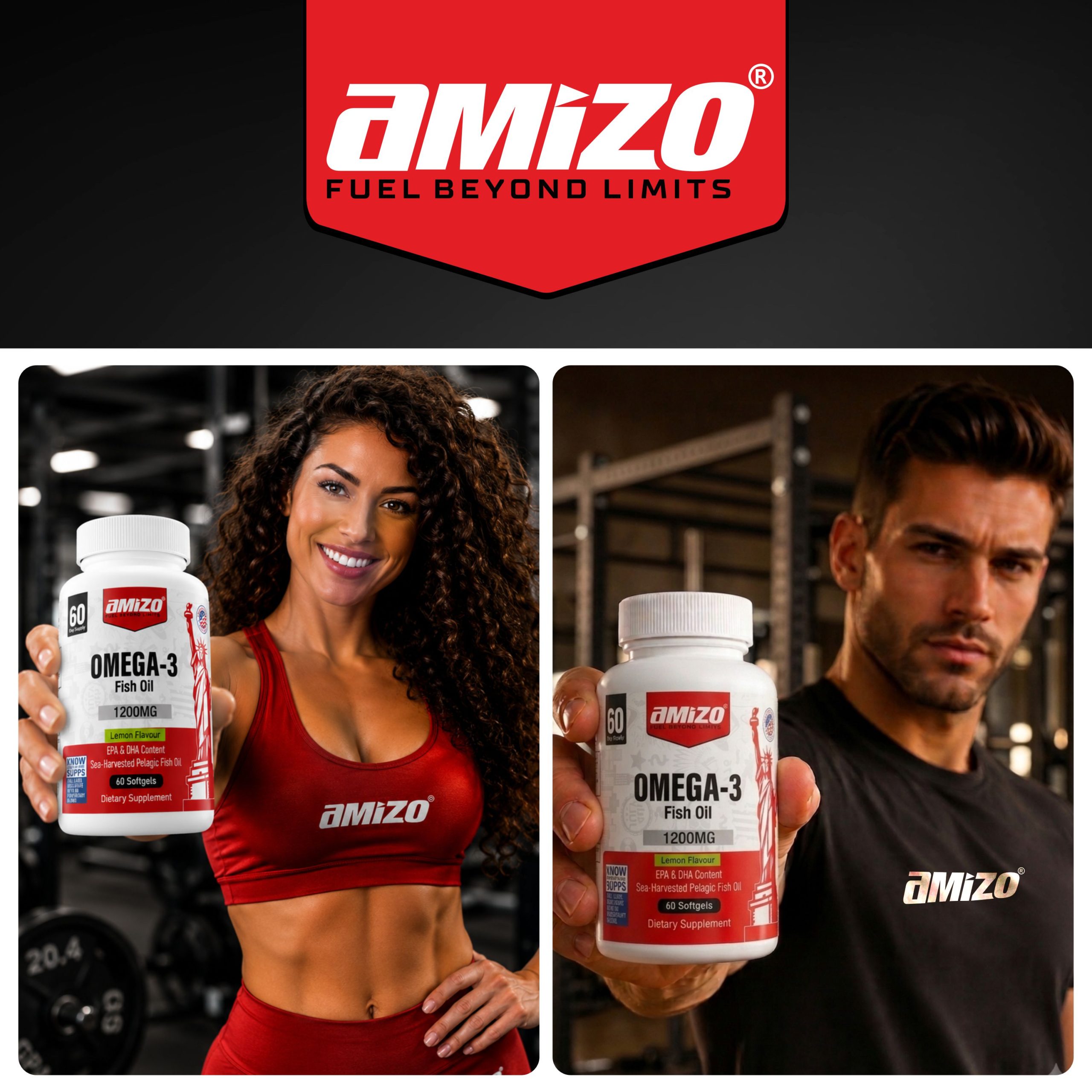 AMIZO Omega 3 Fish Oil 1200mg, Lemon Flavor, 60 Softgels - Image 2