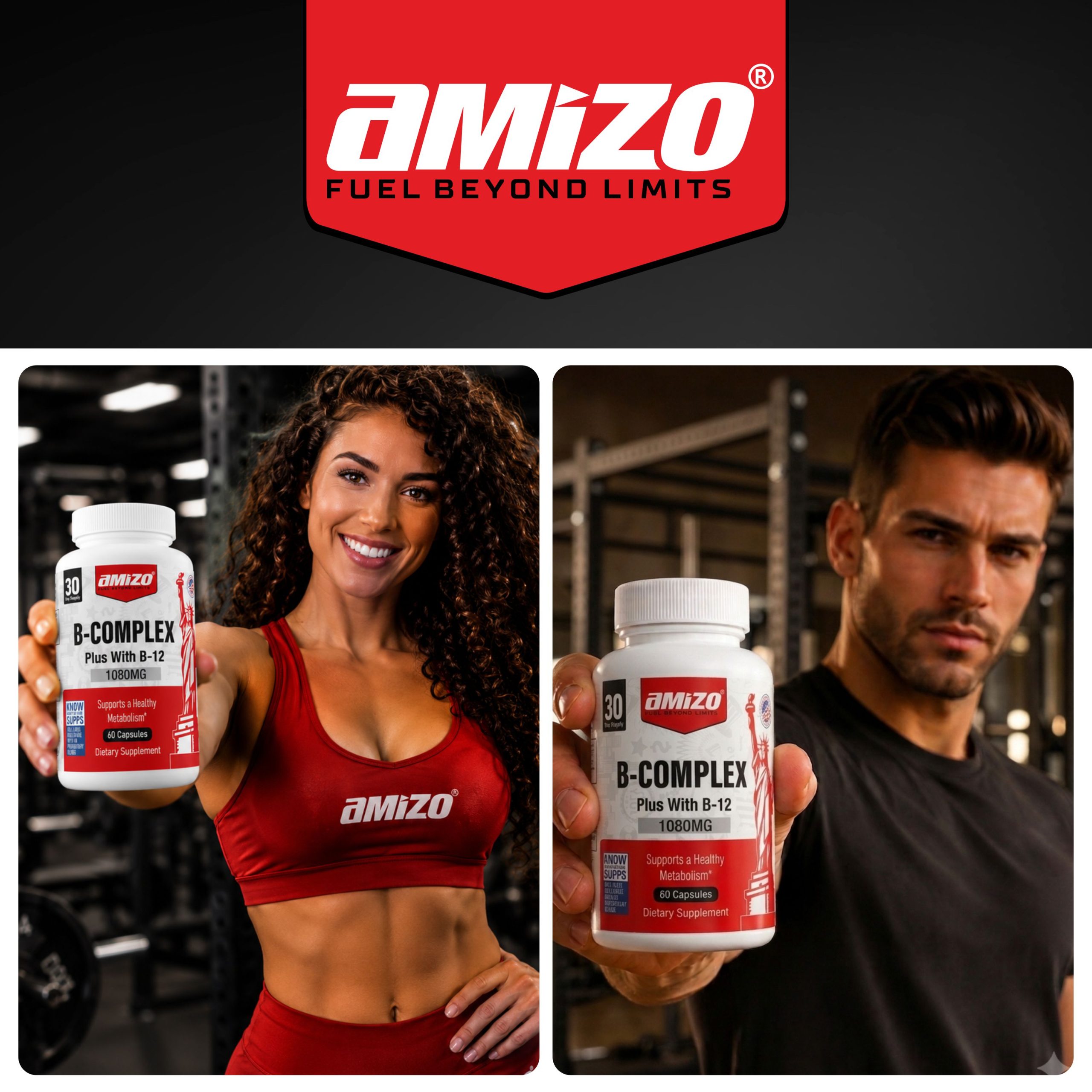 AMIZO Vitamin B Complex. 60 Veggie Capsules - Image 2