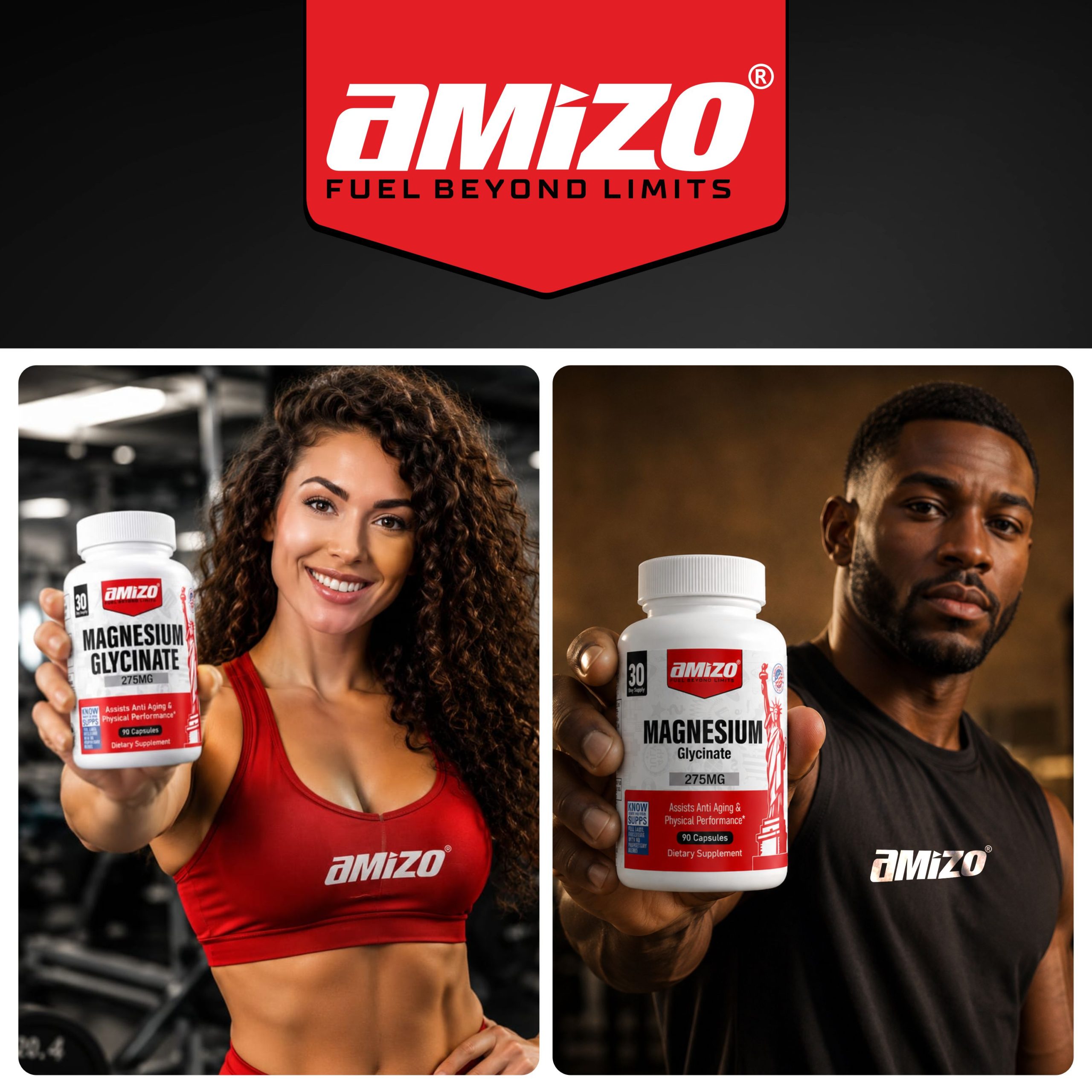 AMIZO Magnesium Glycinate 275mg, 90 Capsules - Image 2