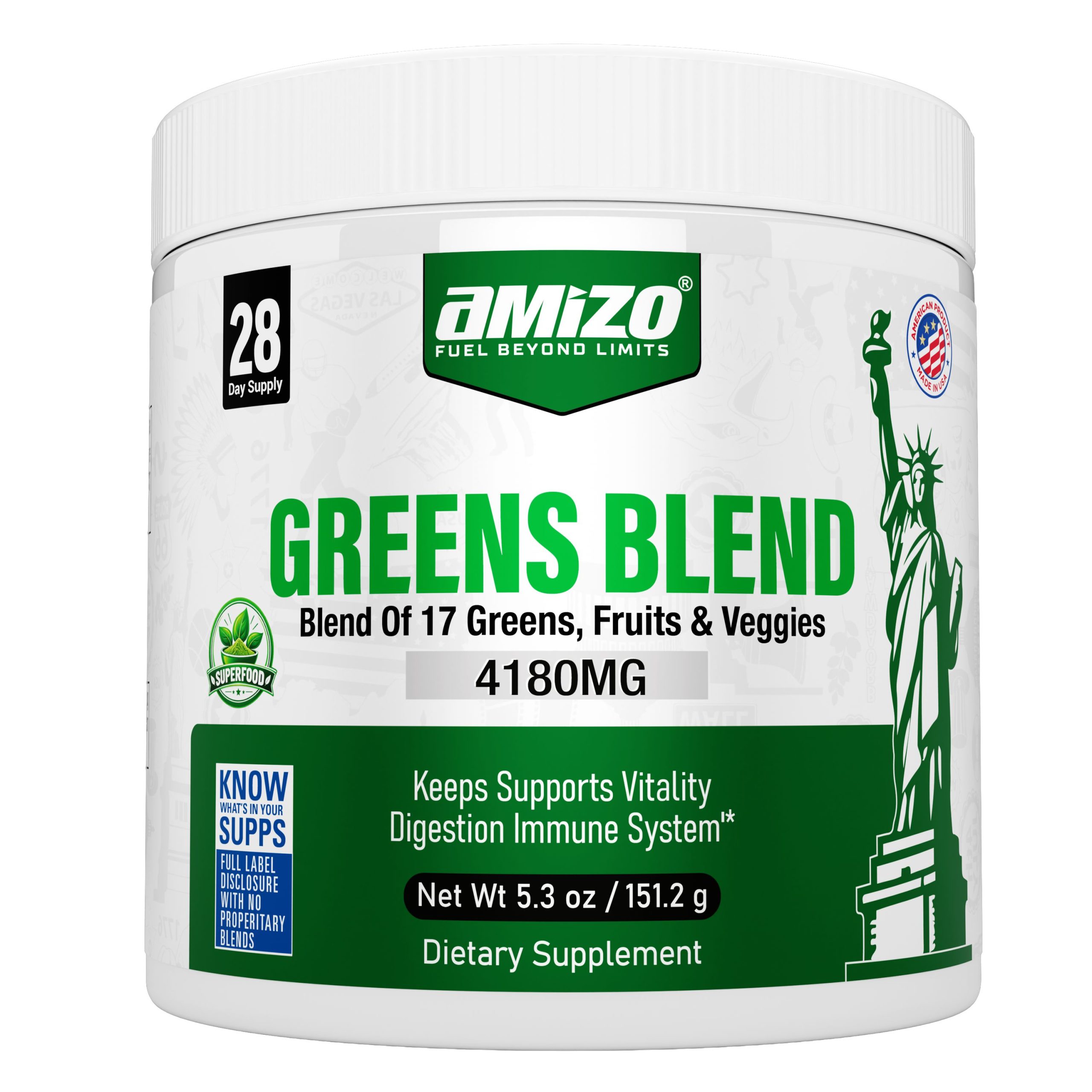 AMIZO Greens Powder Superfood, 28 Day Supply