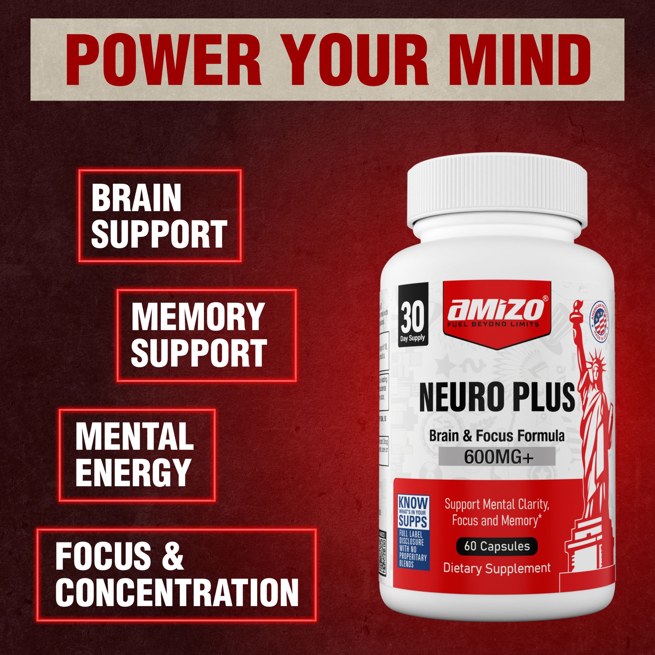 AMIZO Neuro Plus 600mg, 60 Capsules - Image 7