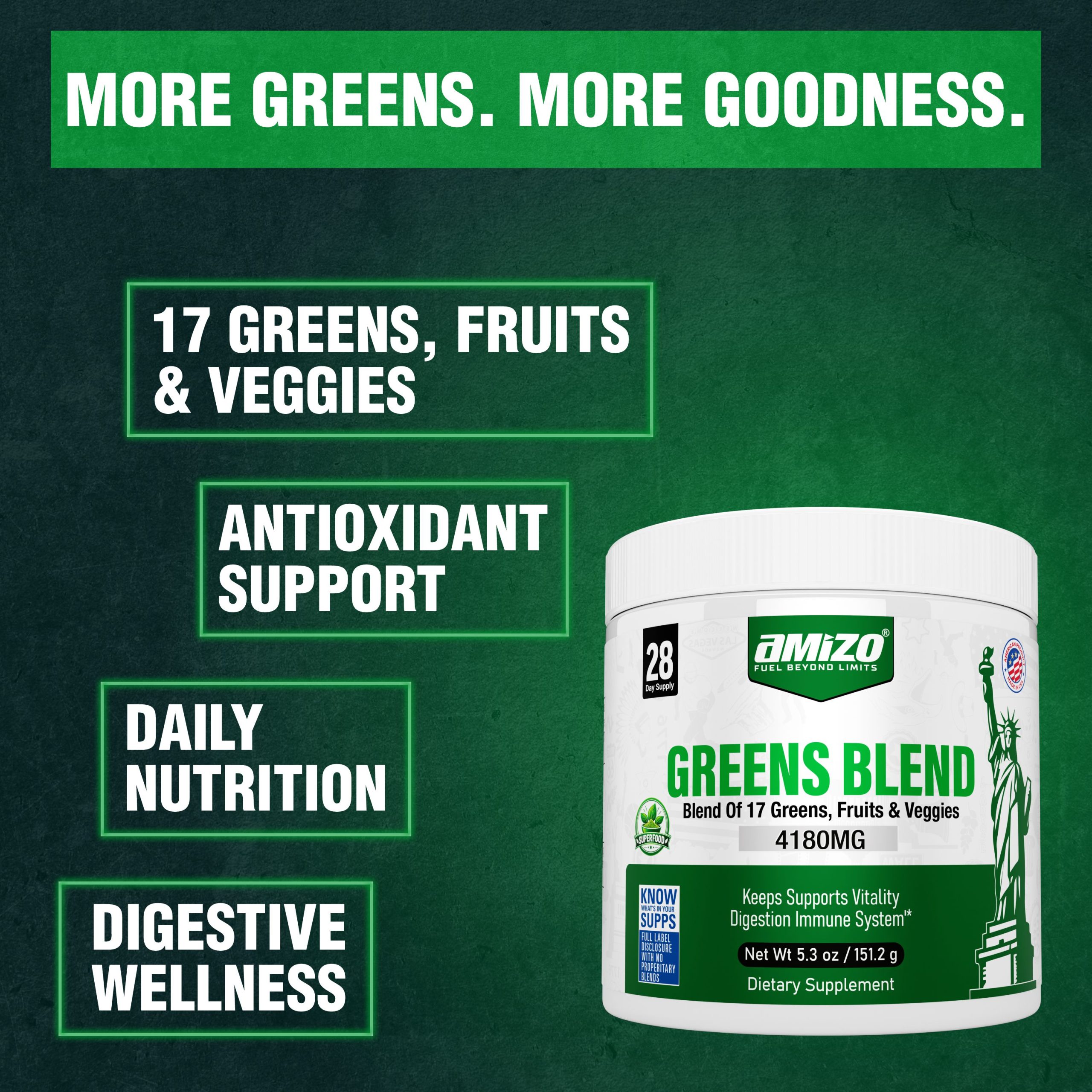 AMIZO Greens Powder Superfood, 28 Day Supply - Image 7