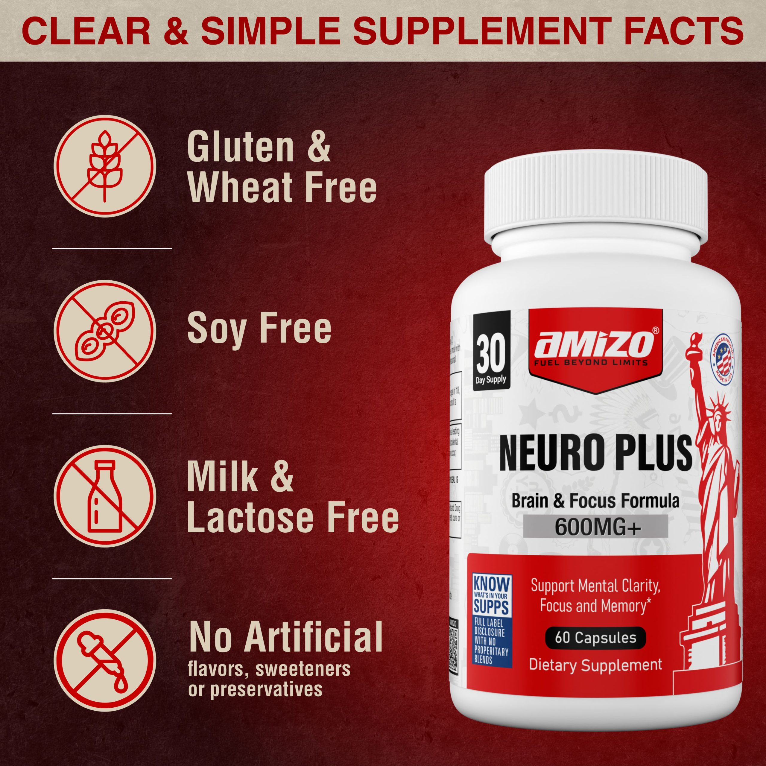 AMIZO Neuro Plus 600mg, 60 Capsules - Image 5