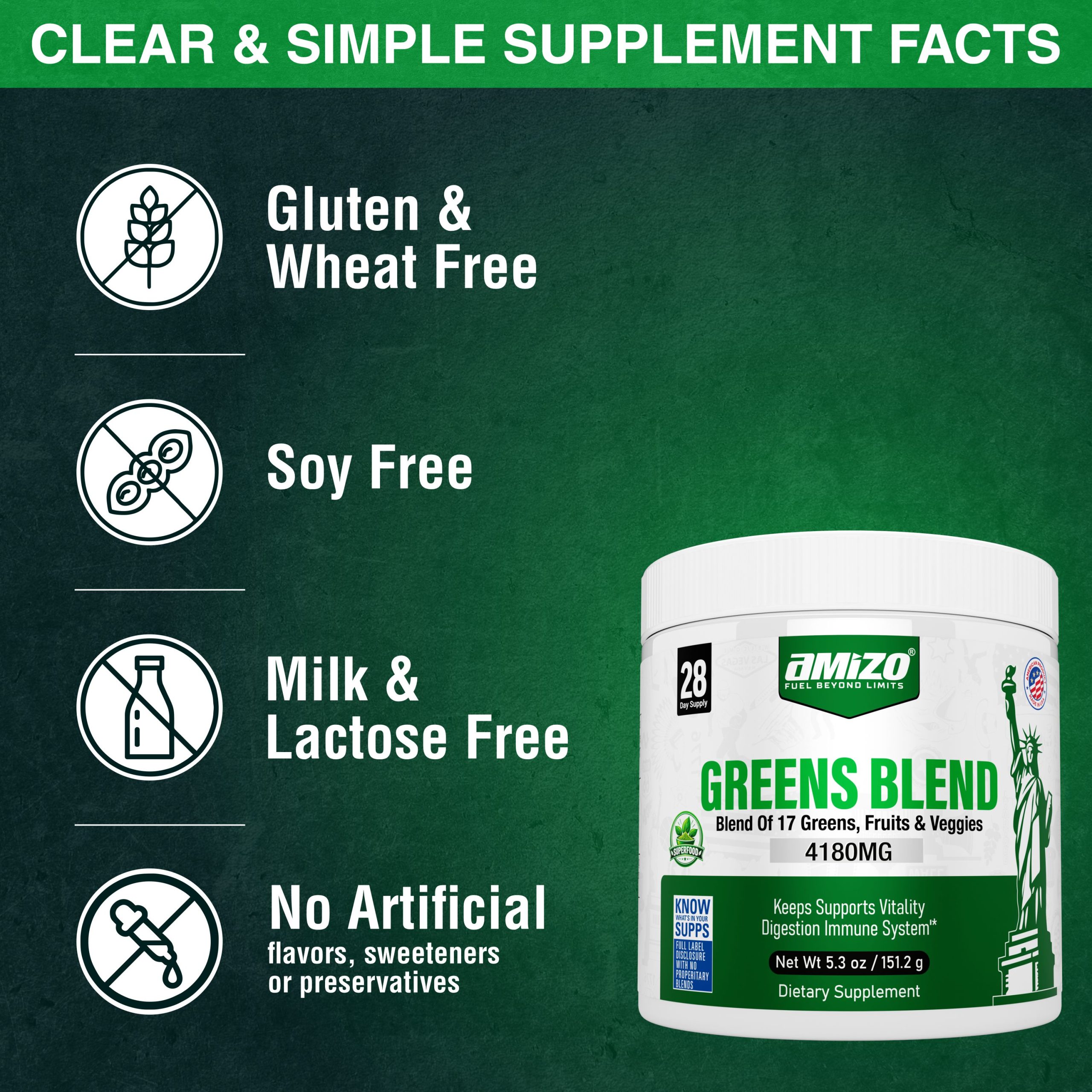 AMIZO Greens Powder Superfood, 28 Day Supply - Image 5