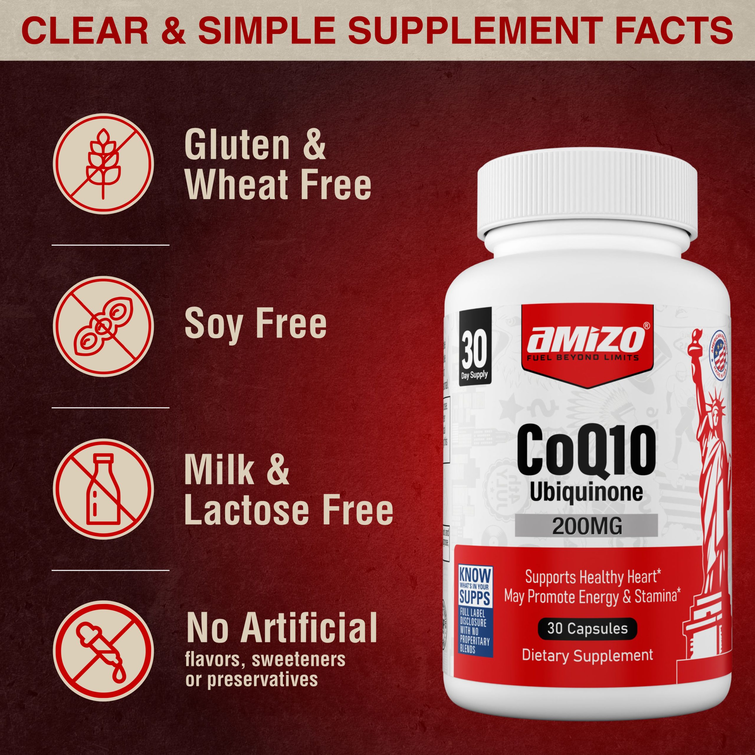 AMIZO CoQ10 200mg,60 Softgels - Image 5