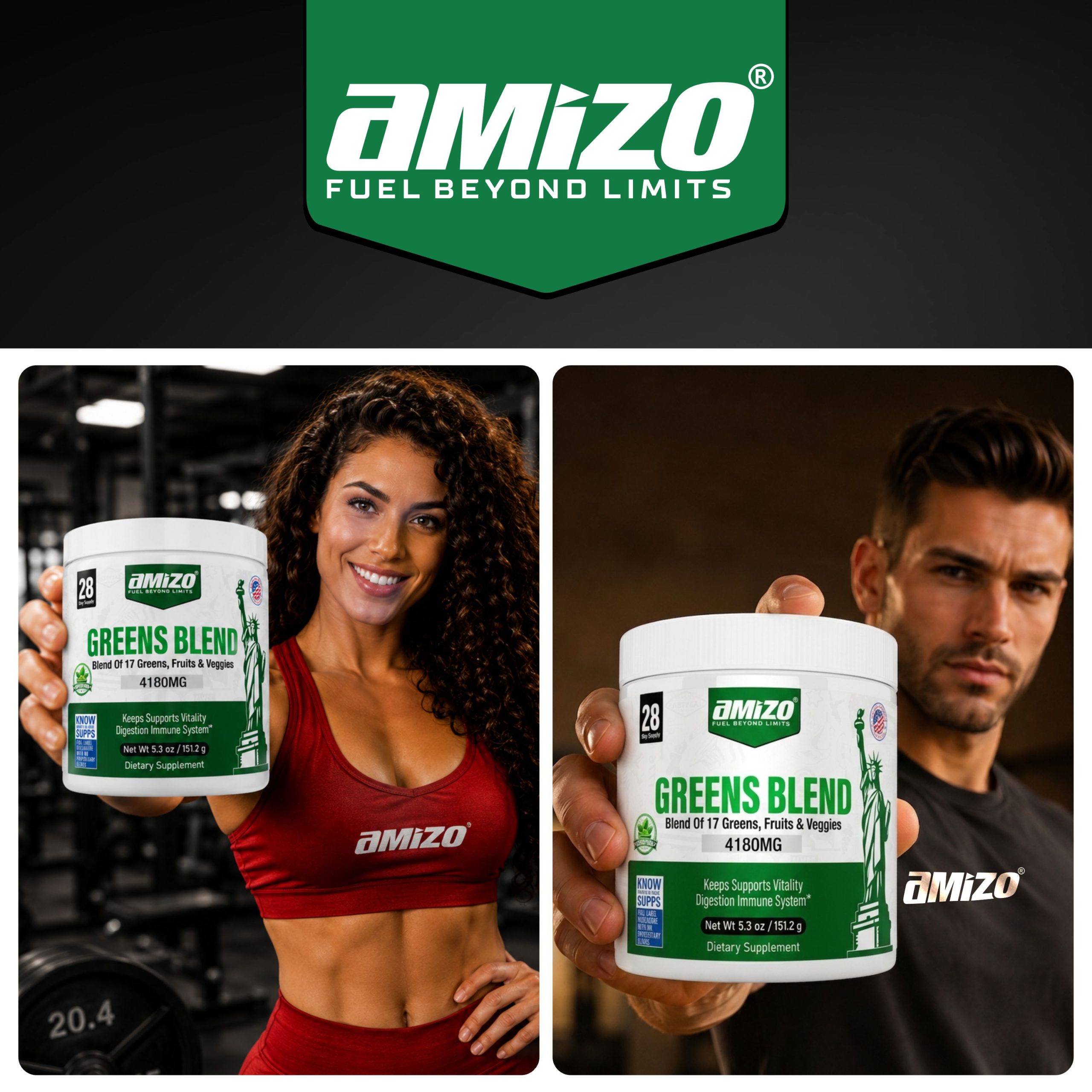 AMIZO Greens Powder Superfood, 28 Day Supply - Image 2