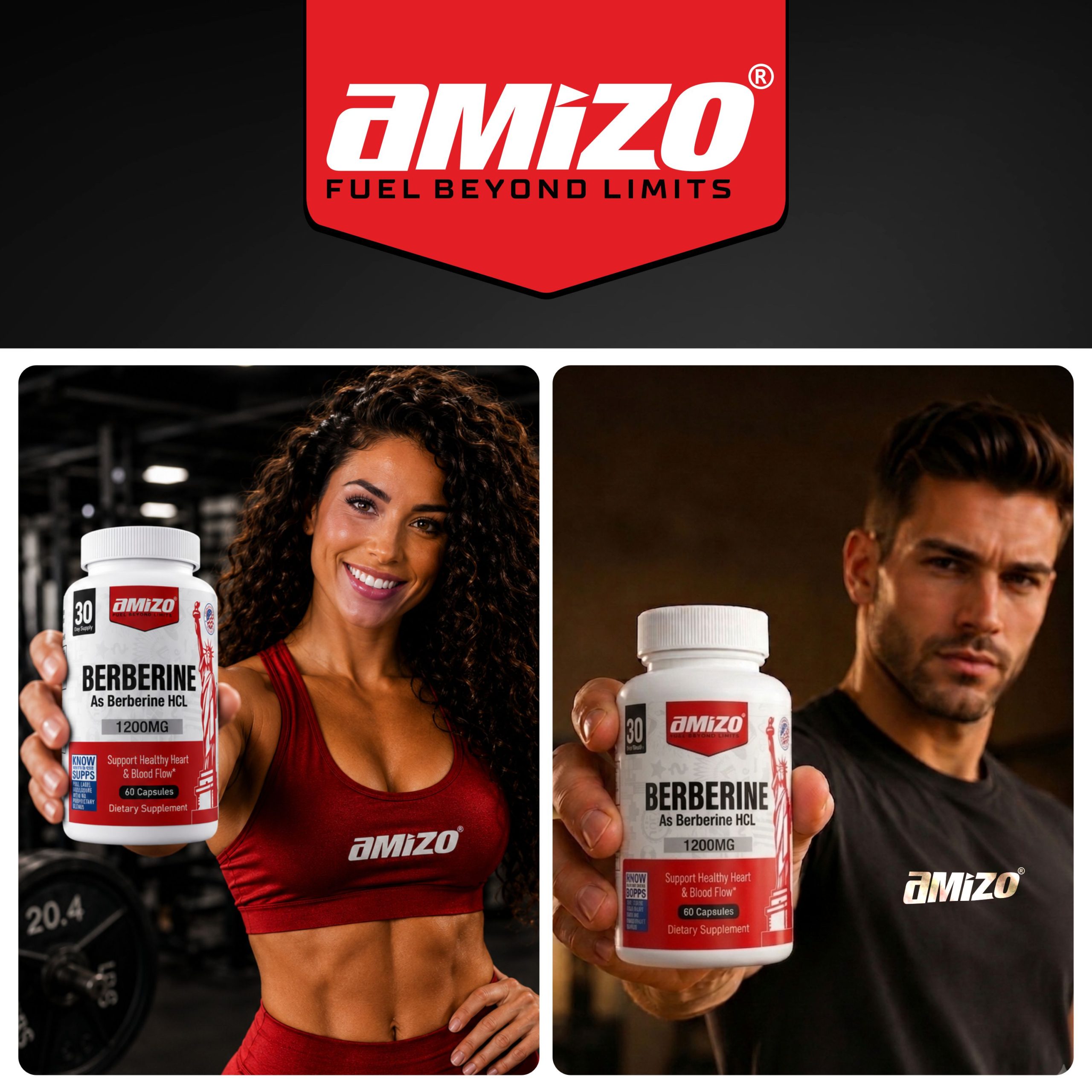 AMIZO Berberine 1200mg, Berberine HCl, 60 Capsules - Image 2