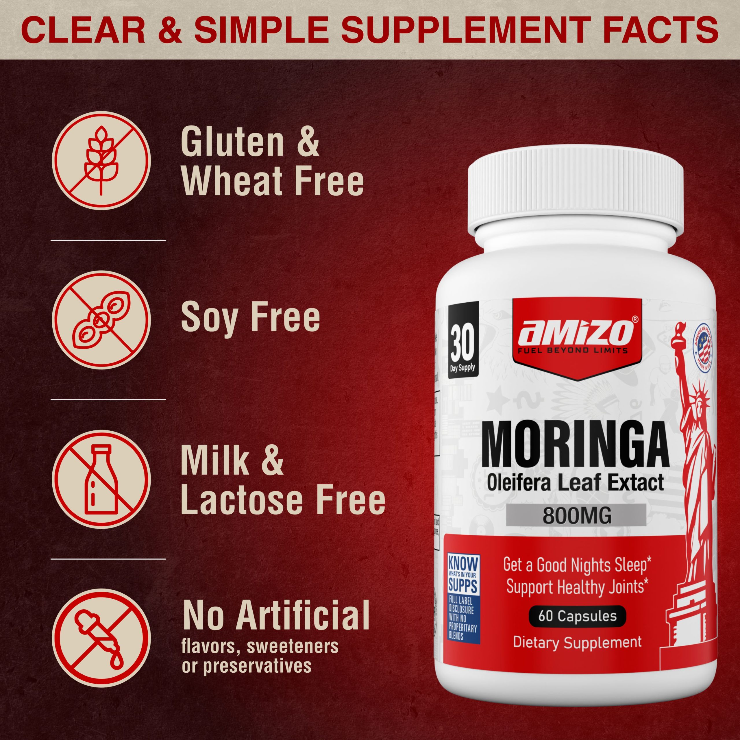 AMIZO Moringa Capsules 800mg, 60 Capsules - Image 5