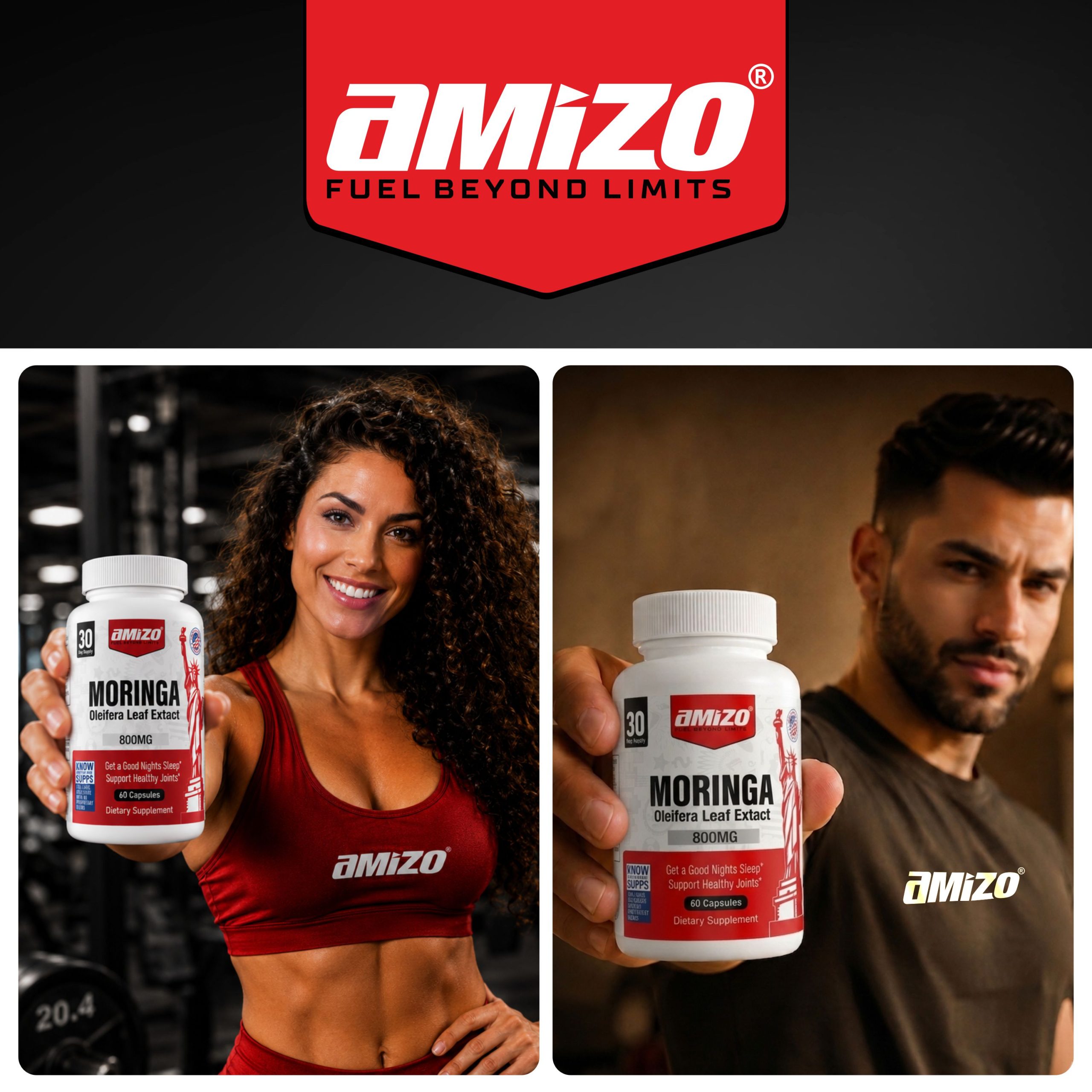 AMIZO Moringa Capsules 800mg, 60 Capsules - Image 2