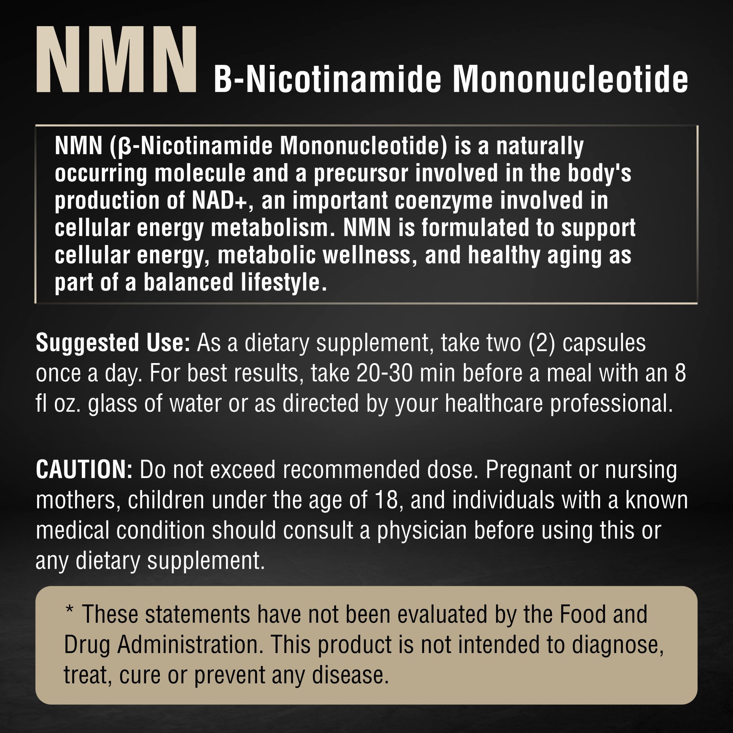 AMIZO NMN Supplement 500mg, Nicotinamide Mononucleotide, 60 Capsules, 30 Day Supply - Image 6